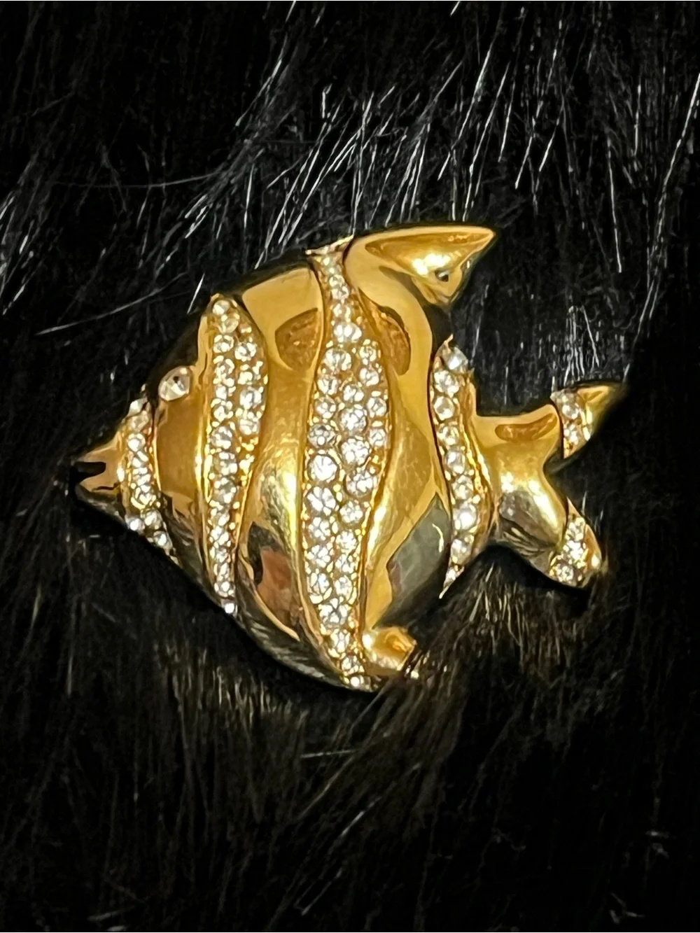 Swarovski fish brooch